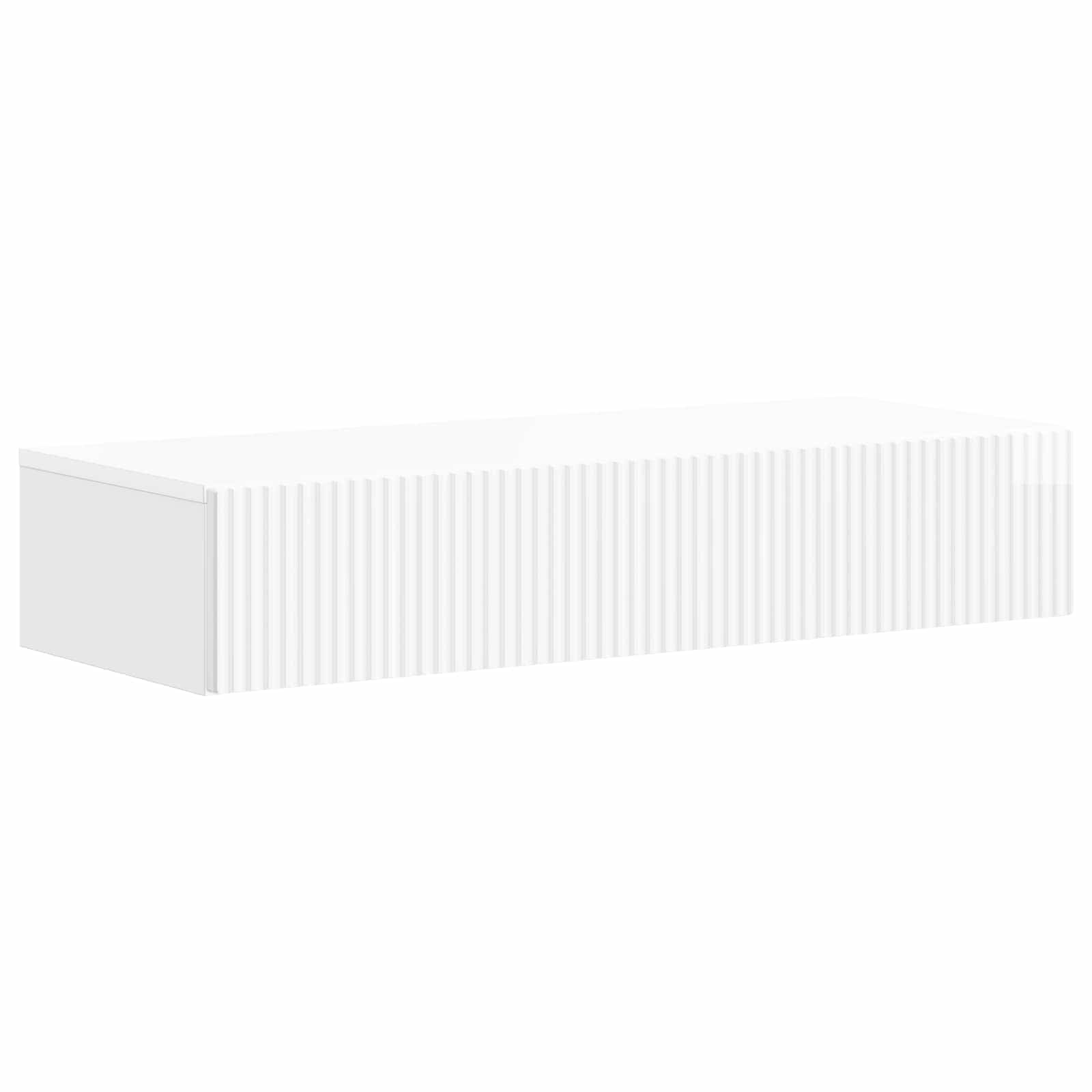 Wandmontierter Beistelltisch Hochglanz Weiß 87,5 x 34,5 x 17 cm
