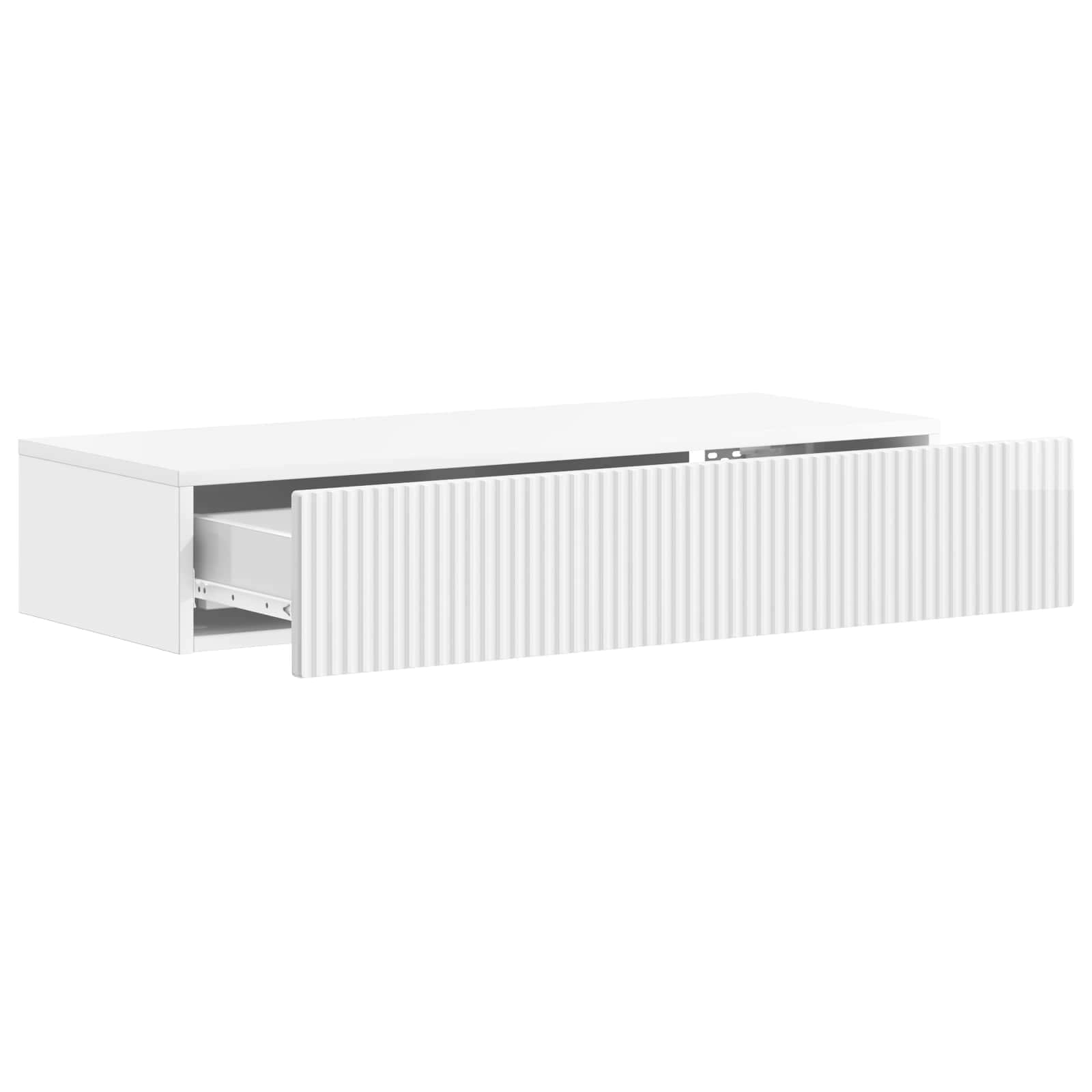 Wandmontierter Beistelltisch Hochglanz Weiß 87,5 x 34,5 x 17 cm