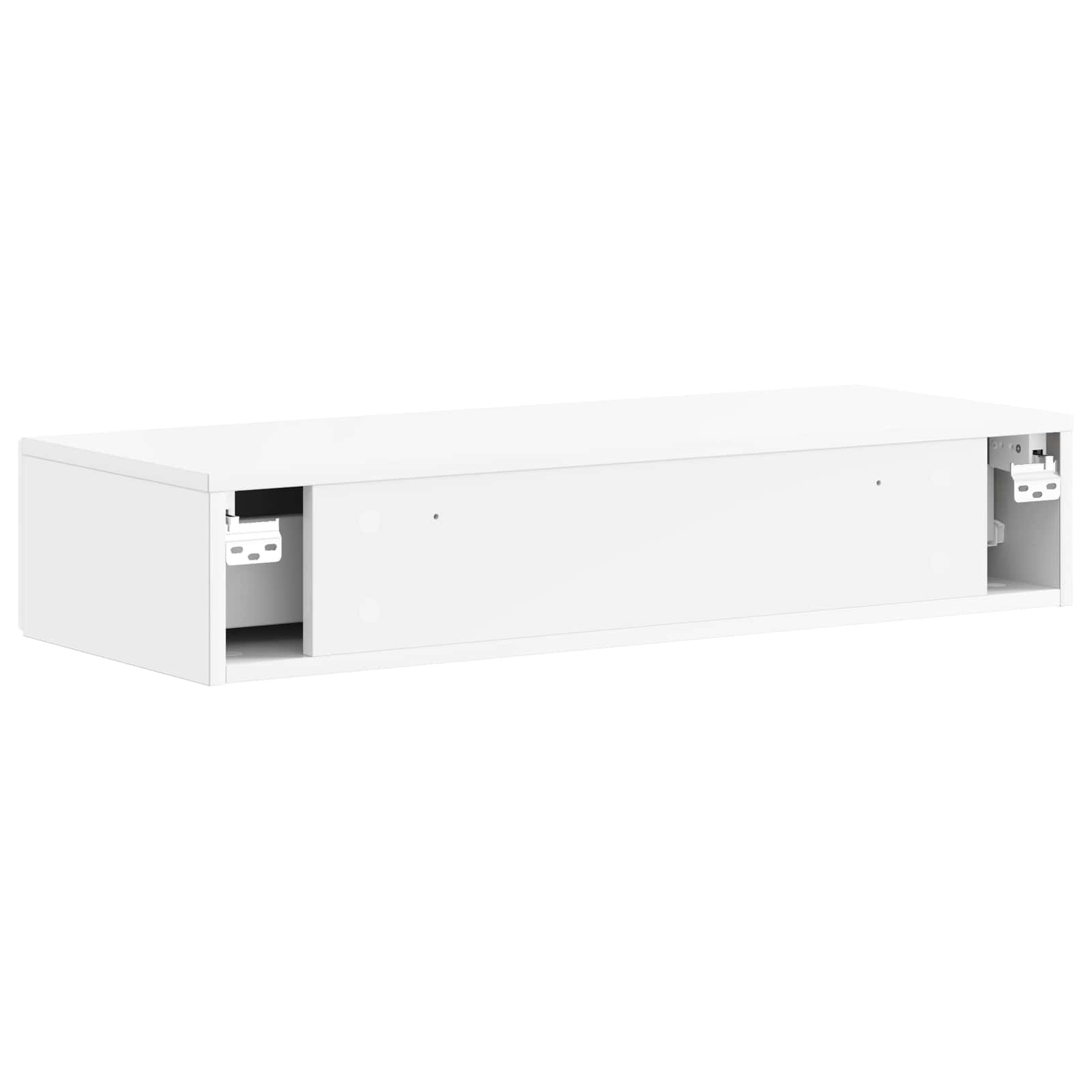 Wandmontierter Beistelltisch Hochglanz Weiß 87,5 x 34,5 x 17 cm
