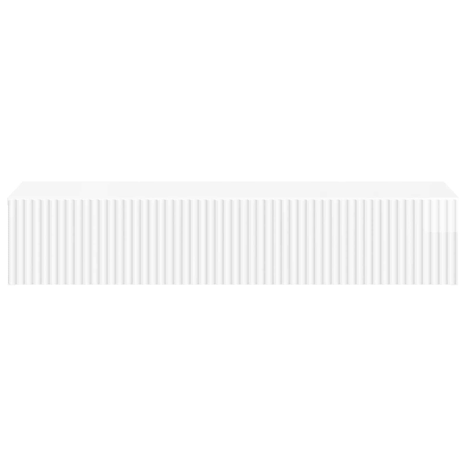 Wandmontierter Beistelltisch Hochglanz Weiß 87,5 x 34,5 x 17 cm