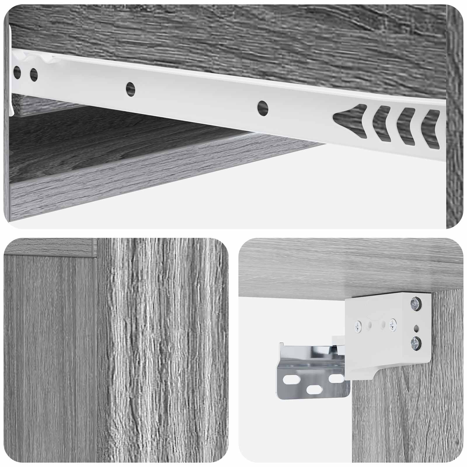 Wandmontierter Beistelltisch Graues Sonoma 87,5 x 34,5 x 17 cm