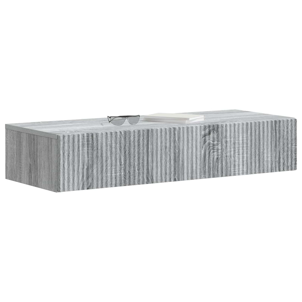 Wandmontierter Beistelltisch Graues Sonoma 87,5 x 34,5 x 17 cm