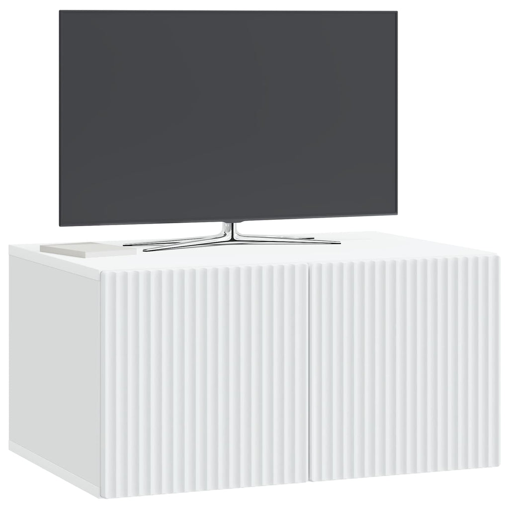 Wandmontierter TV-Schrank Weiß 59,5 x 41 x 30 cm Holzwerkstoff