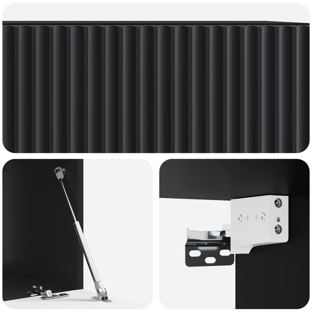 Wandmontierter TV-Schrank Schwarz 59,5 x 41 x 30 cm