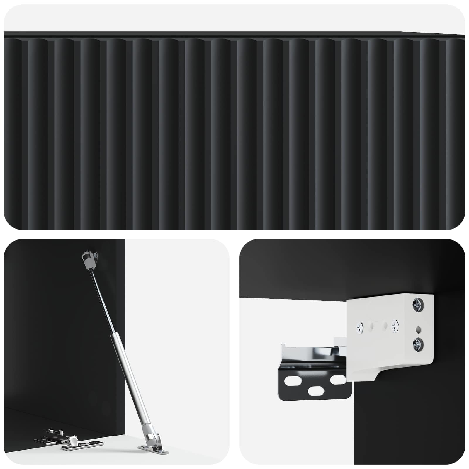 Wandmontierter TV-Schrank Schwarz 59,5 x 41 x 30 cm