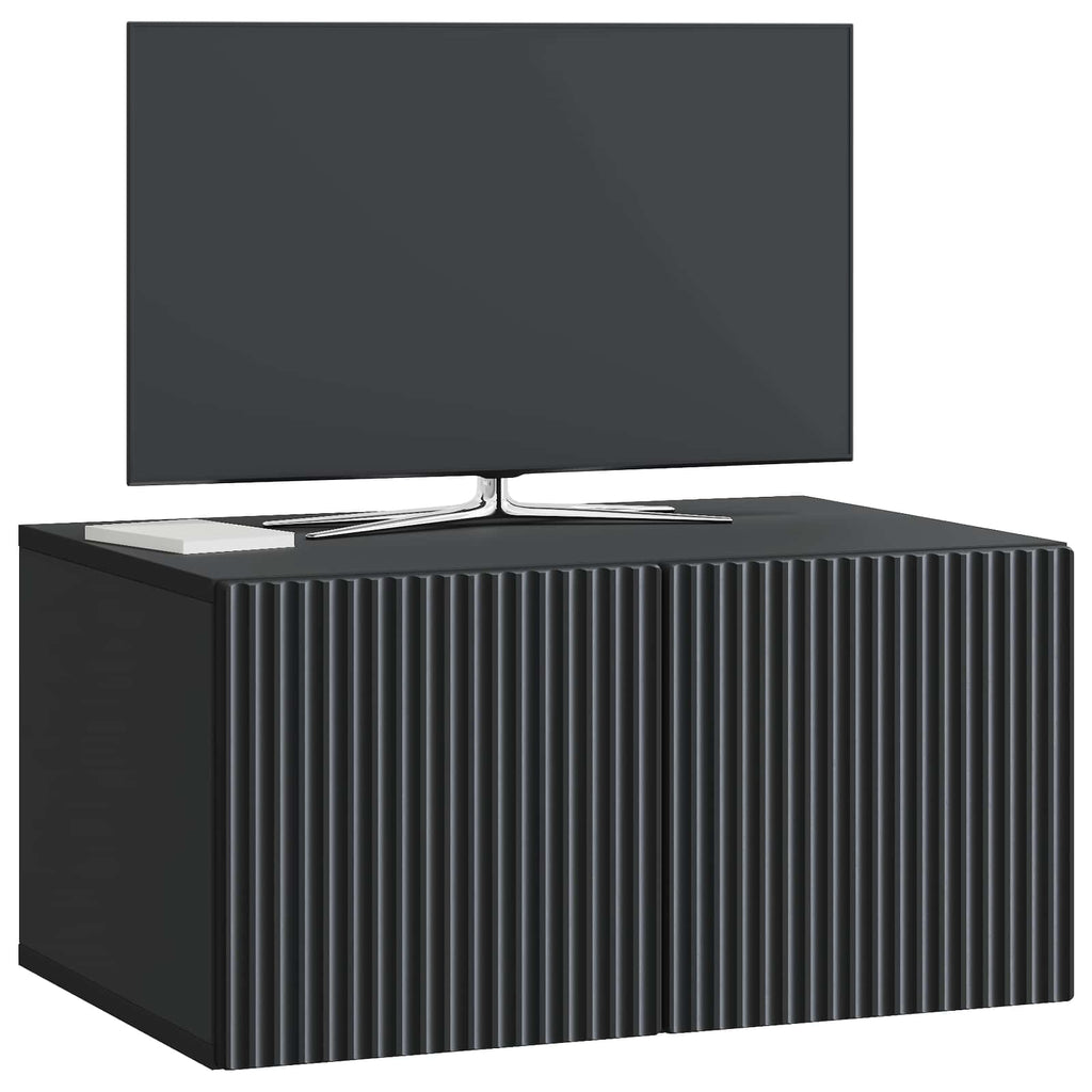 Wandmontierter TV-Schrank Schwarz 59,5 x 41 x 30 cm