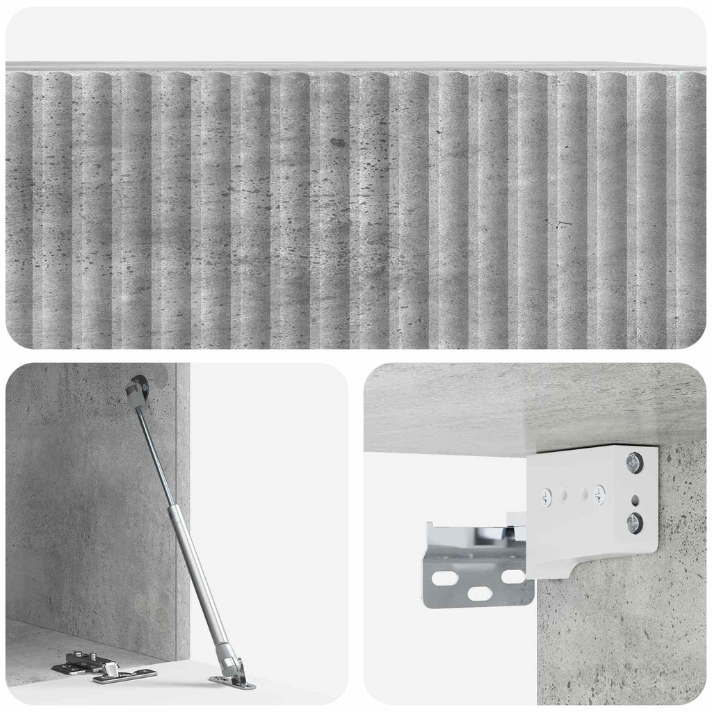 Wandmontierter TV-Schrank Betongrau 59,5 x 41 x 30 cm