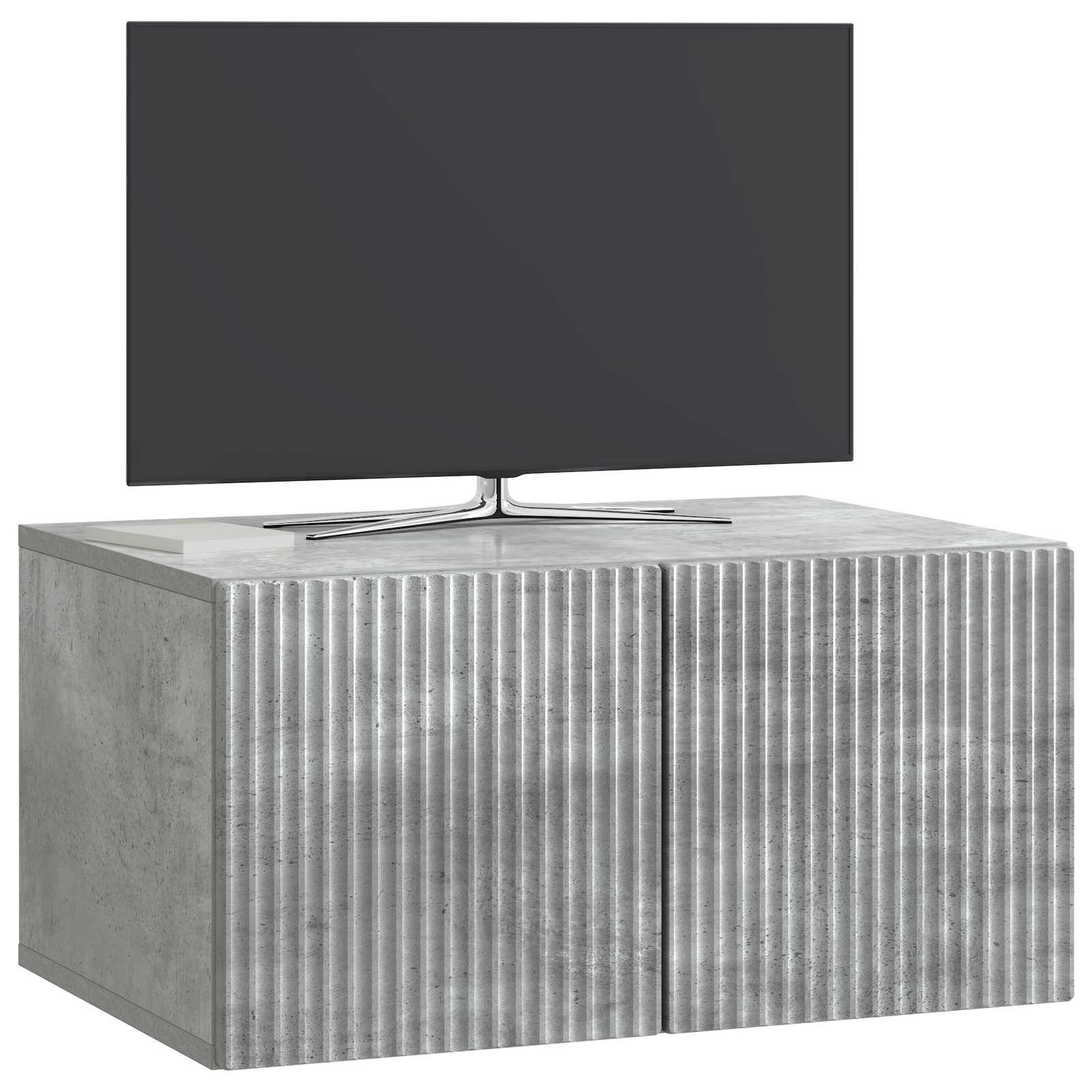 Wandmontierter TV-Schrank Betongrau 59,5 x 41 x 30 cm