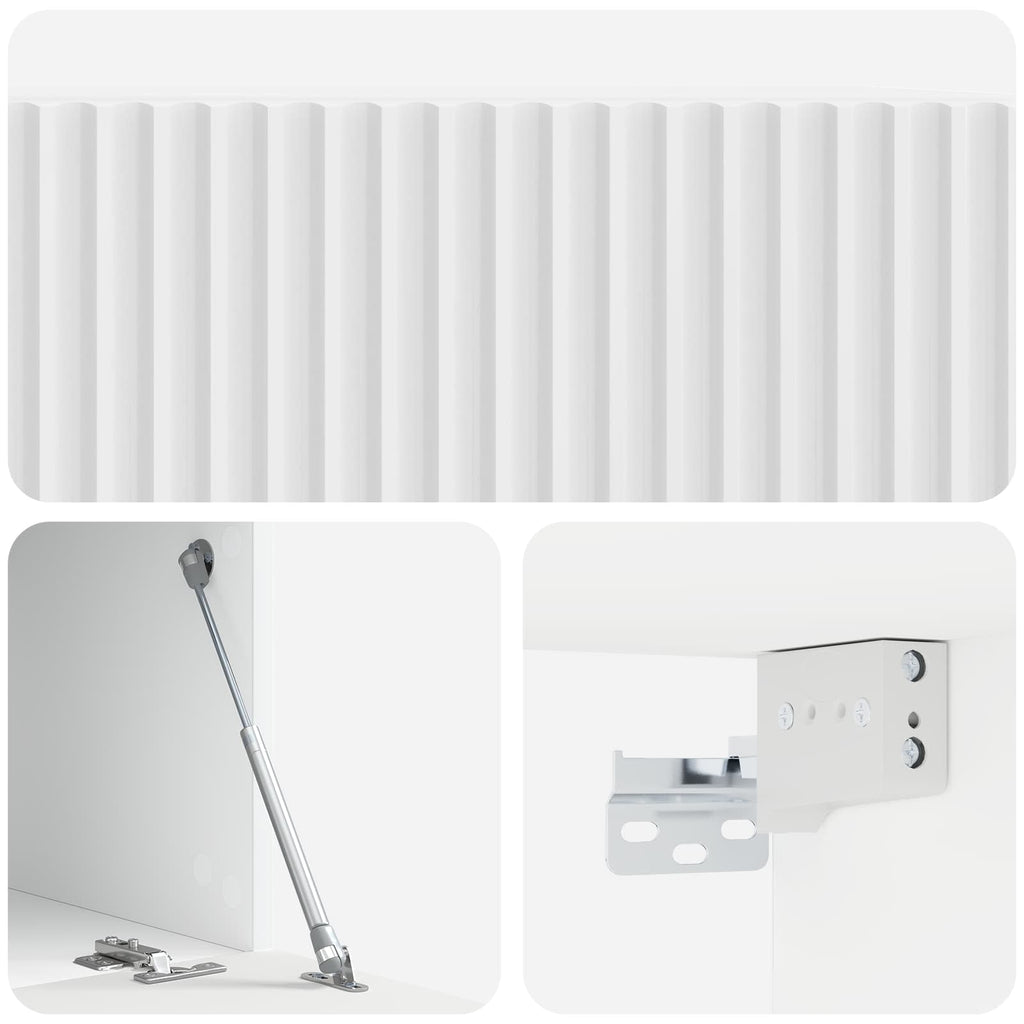 Wandmontierter TV-Schrank Hochglanz Weiß 59,5 x 41 x 30 cm