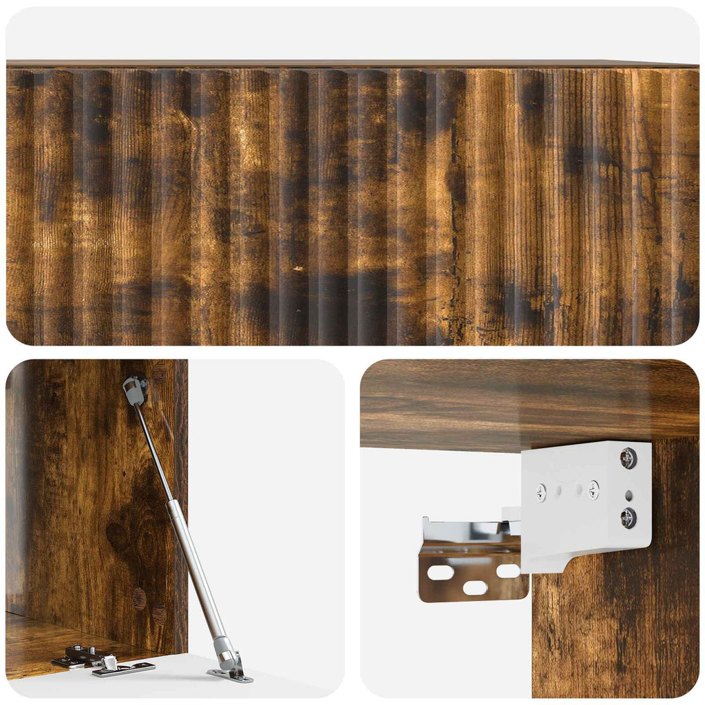 Wandmontierter TV-Schrank Geräucherte Eiche 59,5 x 41 x 30 cm