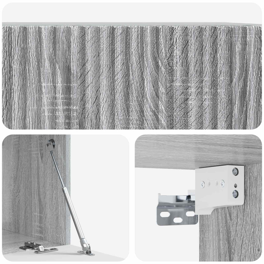 Wandmontierter TV-Schrank Graues Sonoma 59,5 x 41 x 30 cm