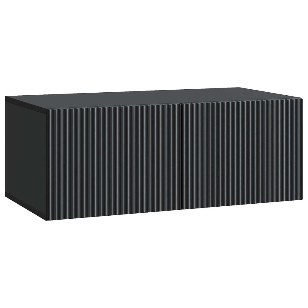 Wandmontierter TV-Schrank Schwarz 78,5 x 41 x 30 cm