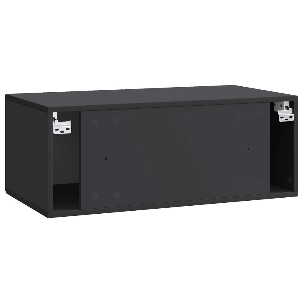 Wandmontierter TV-Schrank Schwarz 78,5 x 41 x 30 cm