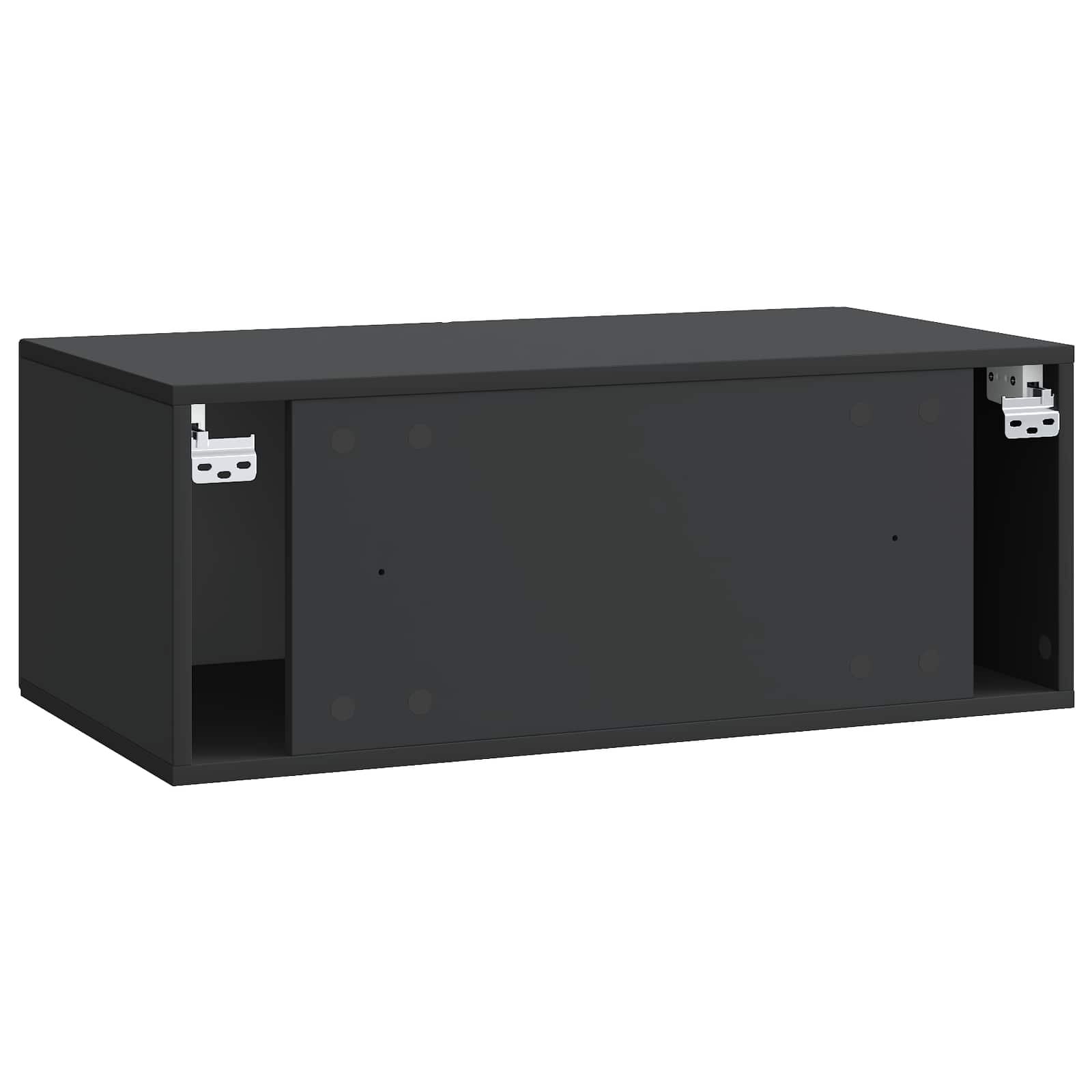 Wandmontierter TV-Schrank Schwarz 78,5 x 41 x 30 cm
