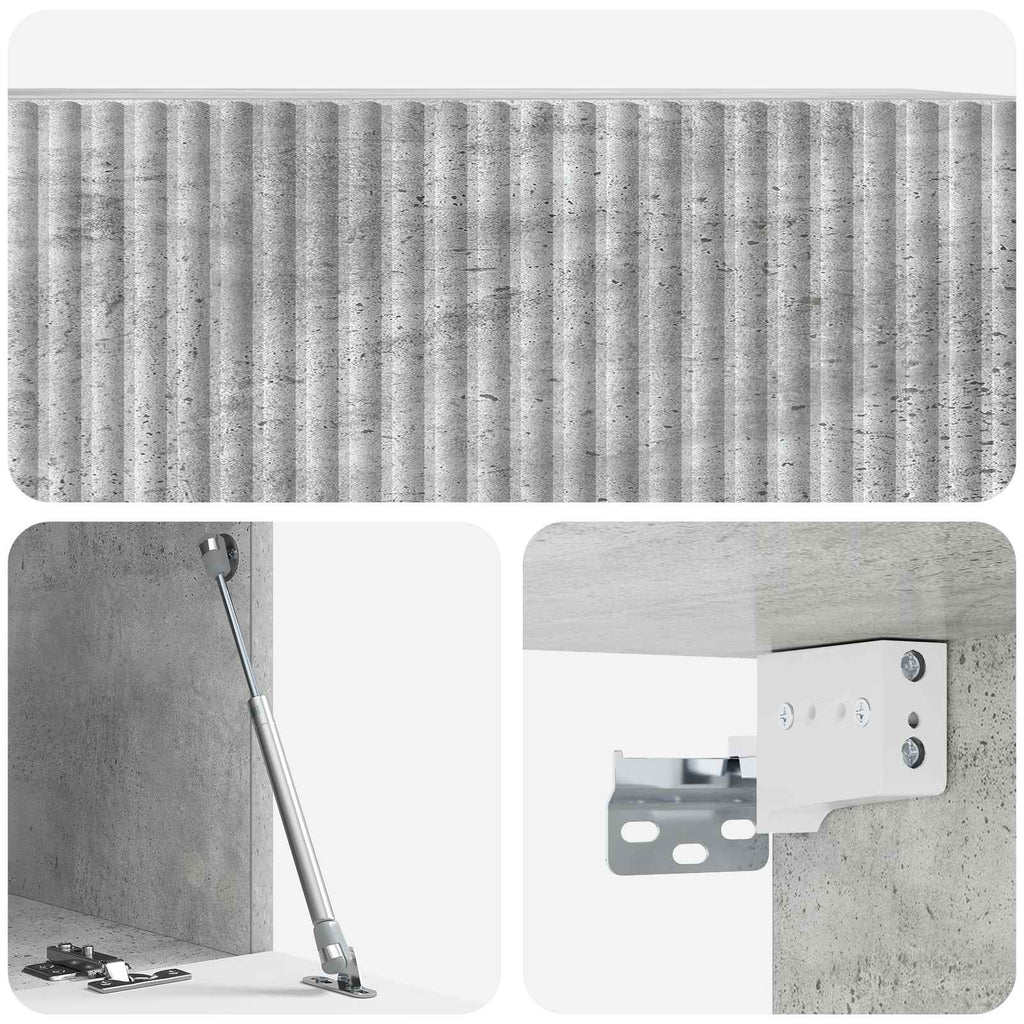 Wandmontierter TV-Schrank Betongrau 78,5 x 41 x 30 cm