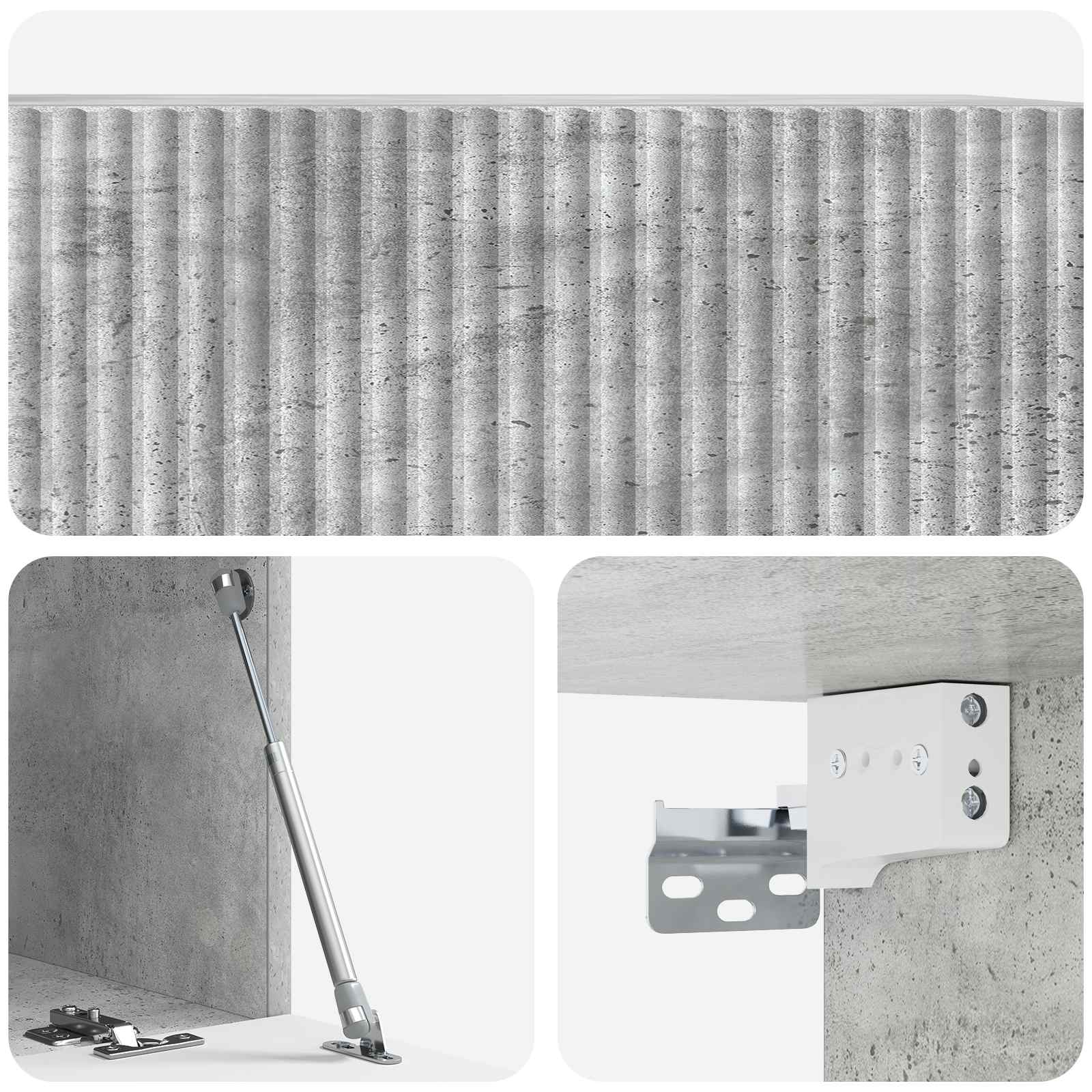 Wandmontierter TV-Schrank Betongrau 78,5 x 41 x 30 cm