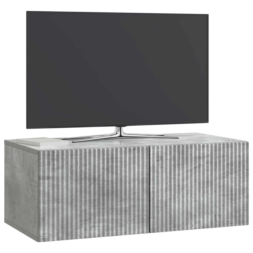 Wandmontierter TV-Schrank Betongrau 78,5 x 41 x 30 cm