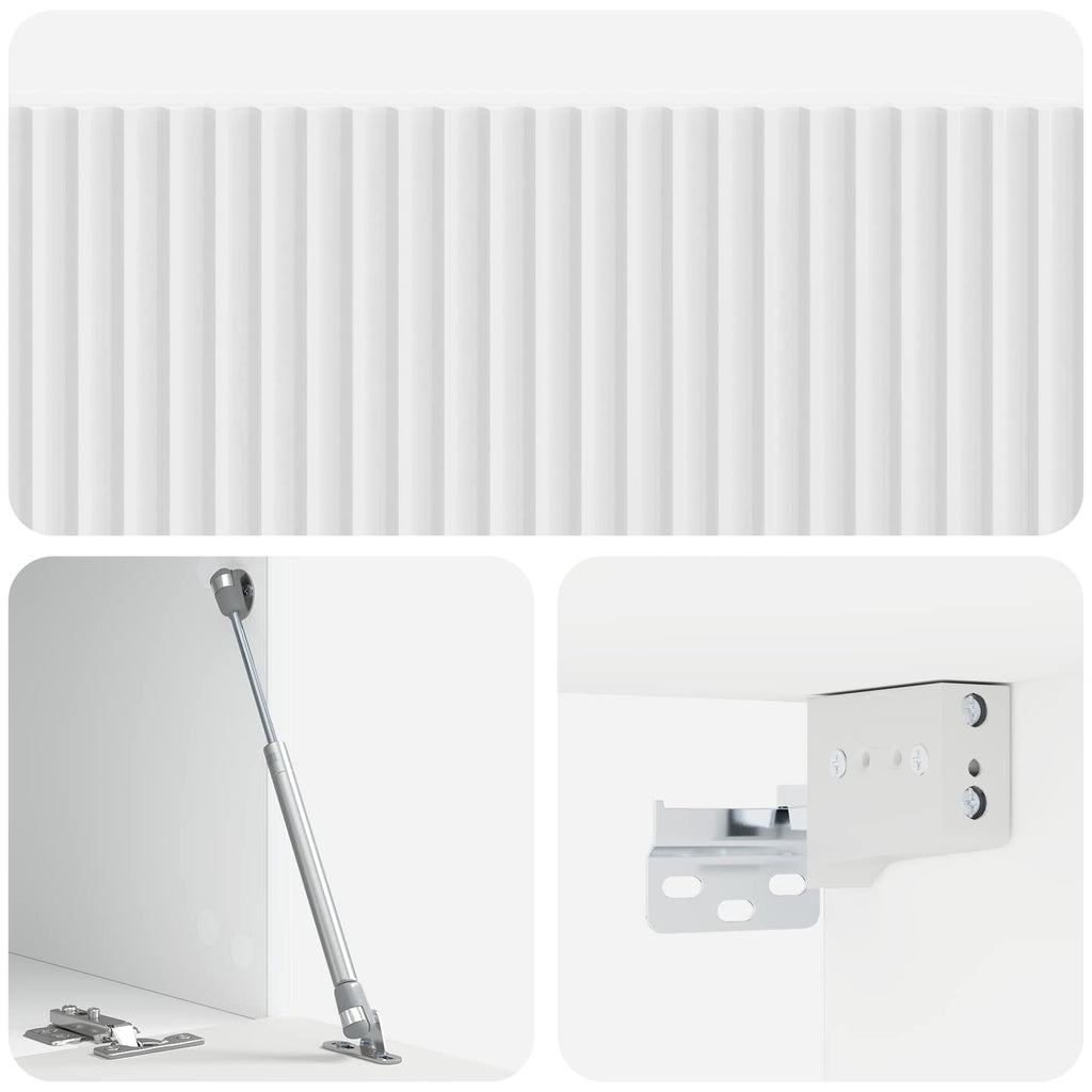 Wandmontierter TV-Schrank Hochglanz Weiß 78,5 x 41 x 30 cm