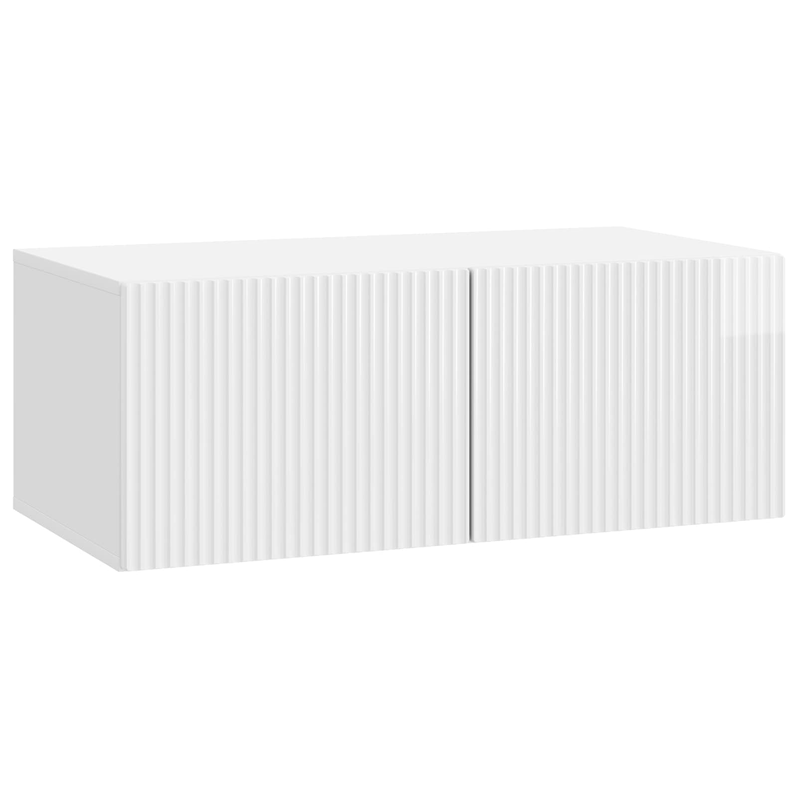 Wandmontierter TV-Schrank Hochglanz Weiß 78,5 x 41 x 30 cm