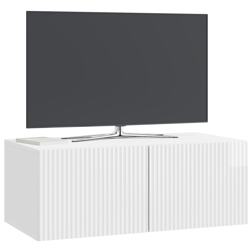 Wandmontierter TV-Schrank Hochglanz Weiß 78,5 x 41 x 30 cm