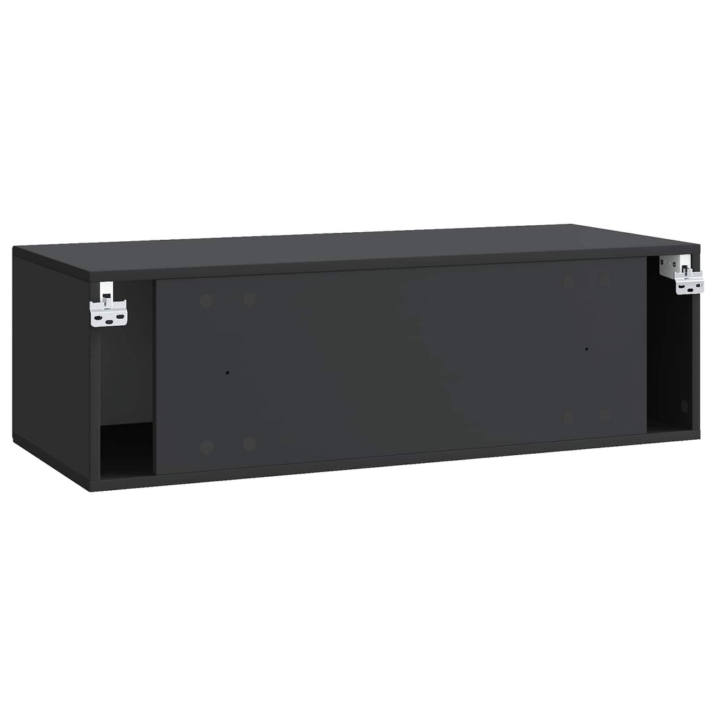 Wandmontierter TV-Schrank Schwarz 98 x 41 x 30 cm Holzwerkstoff