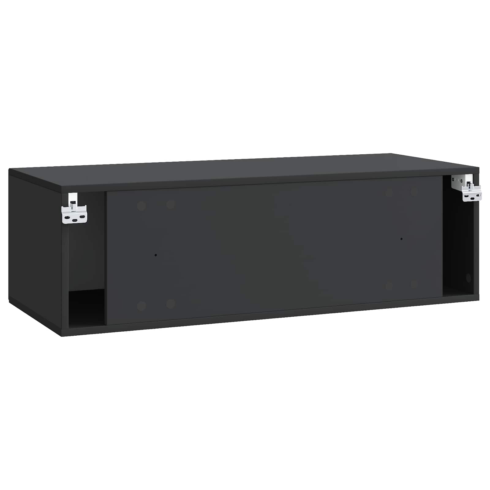 Wandmontierter TV-Schrank Schwarz 98 x 41 x 30 cm Holzwerkstoff