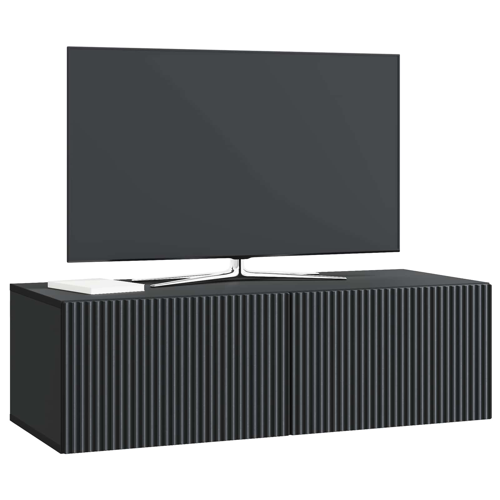 Wandmontierter TV-Schrank Schwarz 98 x 41 x 30 cm Holzwerkstoff