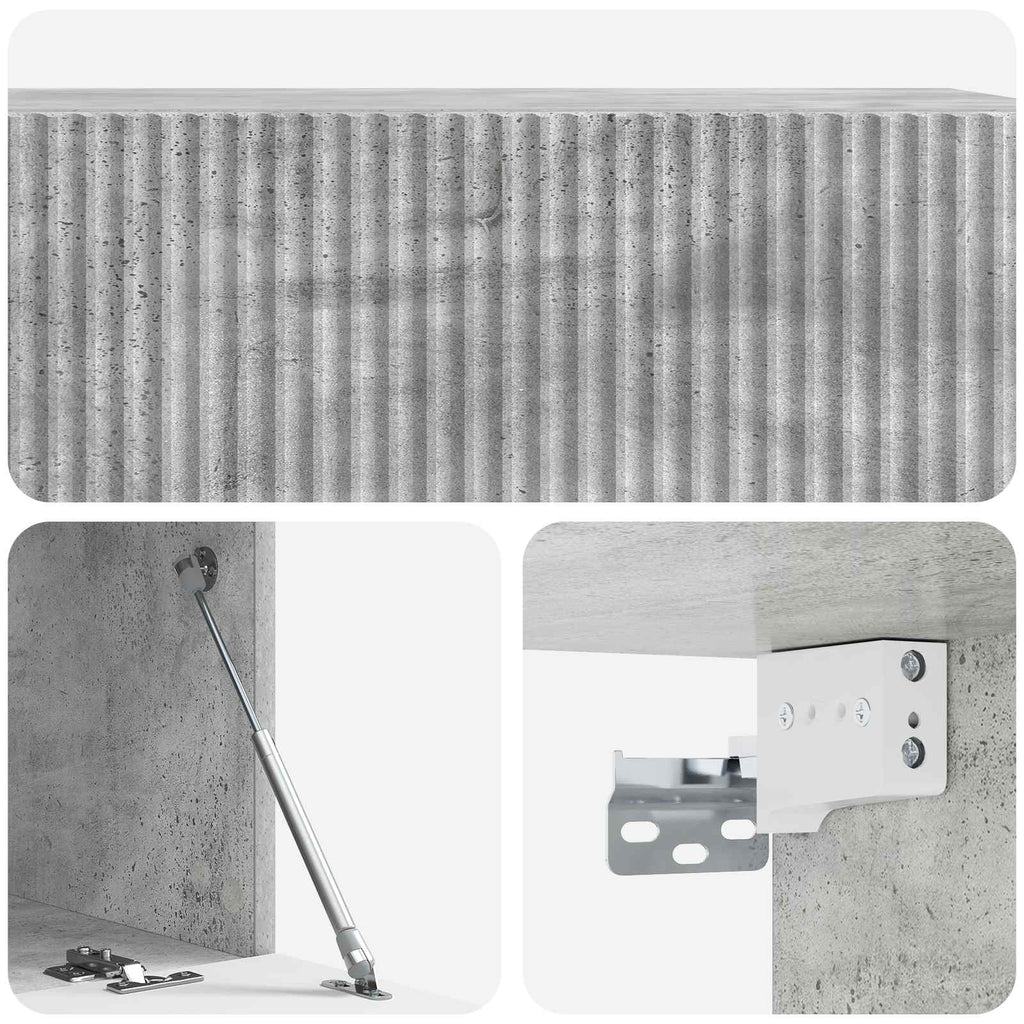 Wandmontierter TV-Schrank Betongrau 98 x 41 x 30 cm