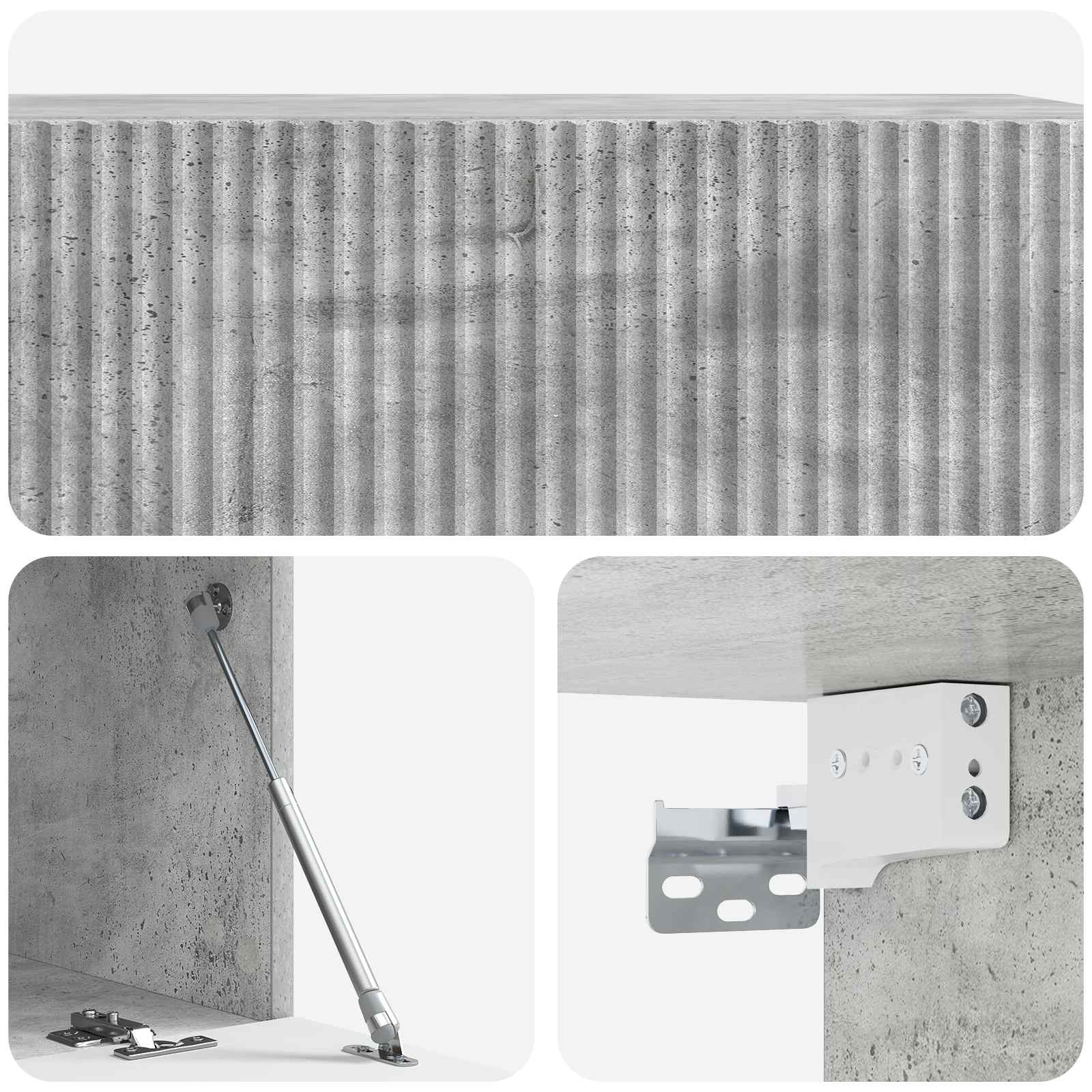 Wandmontierter TV-Schrank Betongrau 98 x 41 x 30 cm