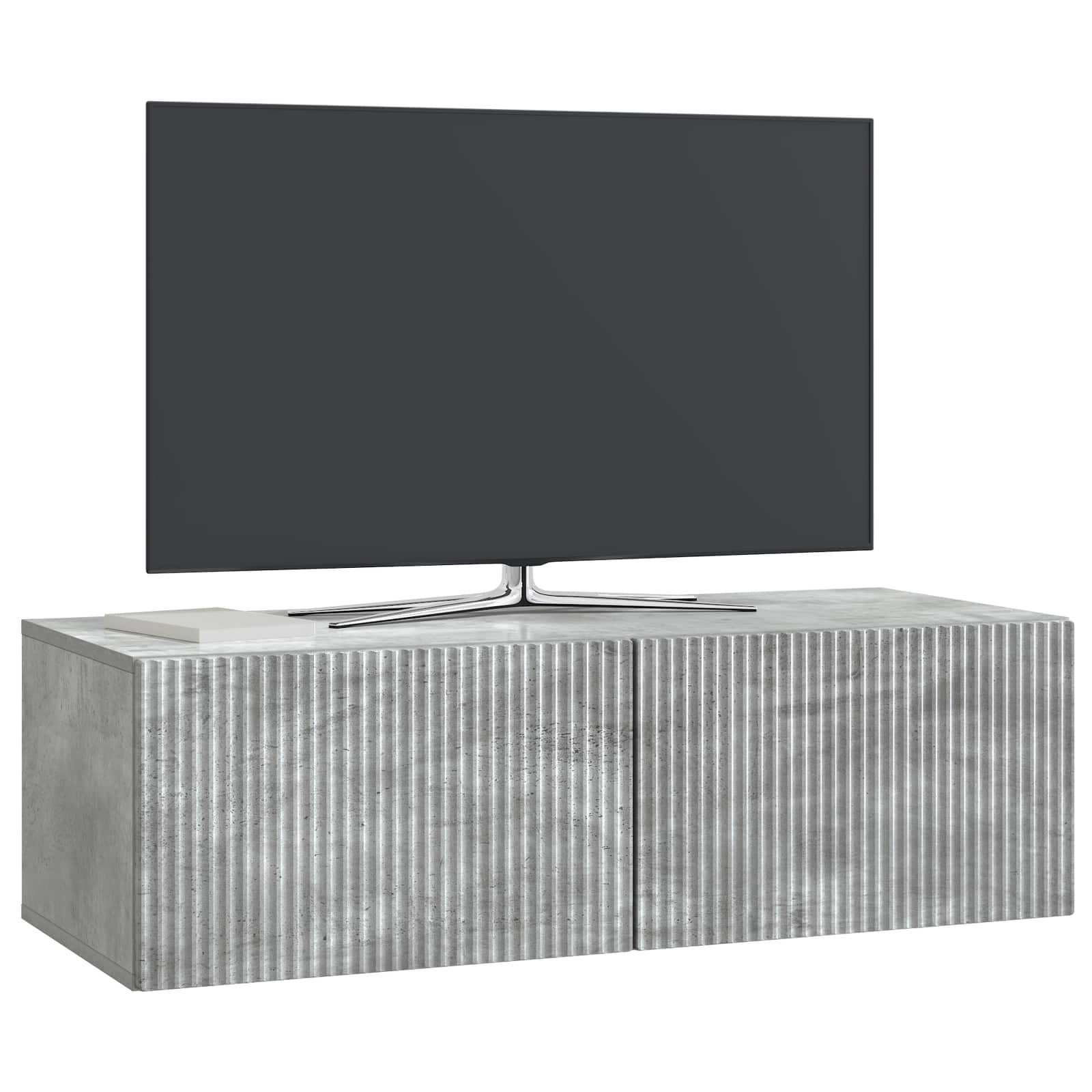 Wandmontierter TV-Schrank Betongrau 98 x 41 x 30 cm