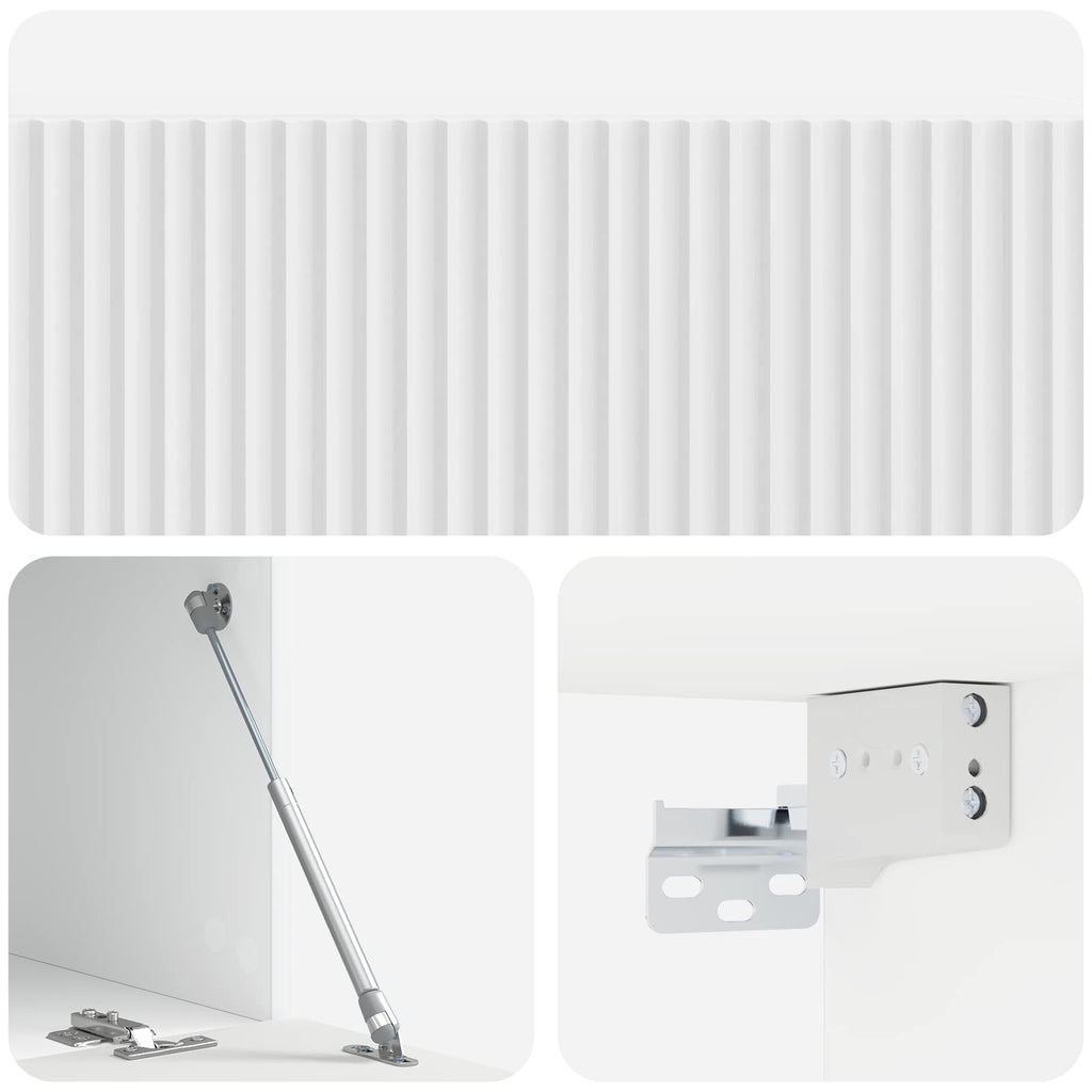 Wandmontierter TV-Schrank Hochglanz Weiß 98 x 41 x 30 cm