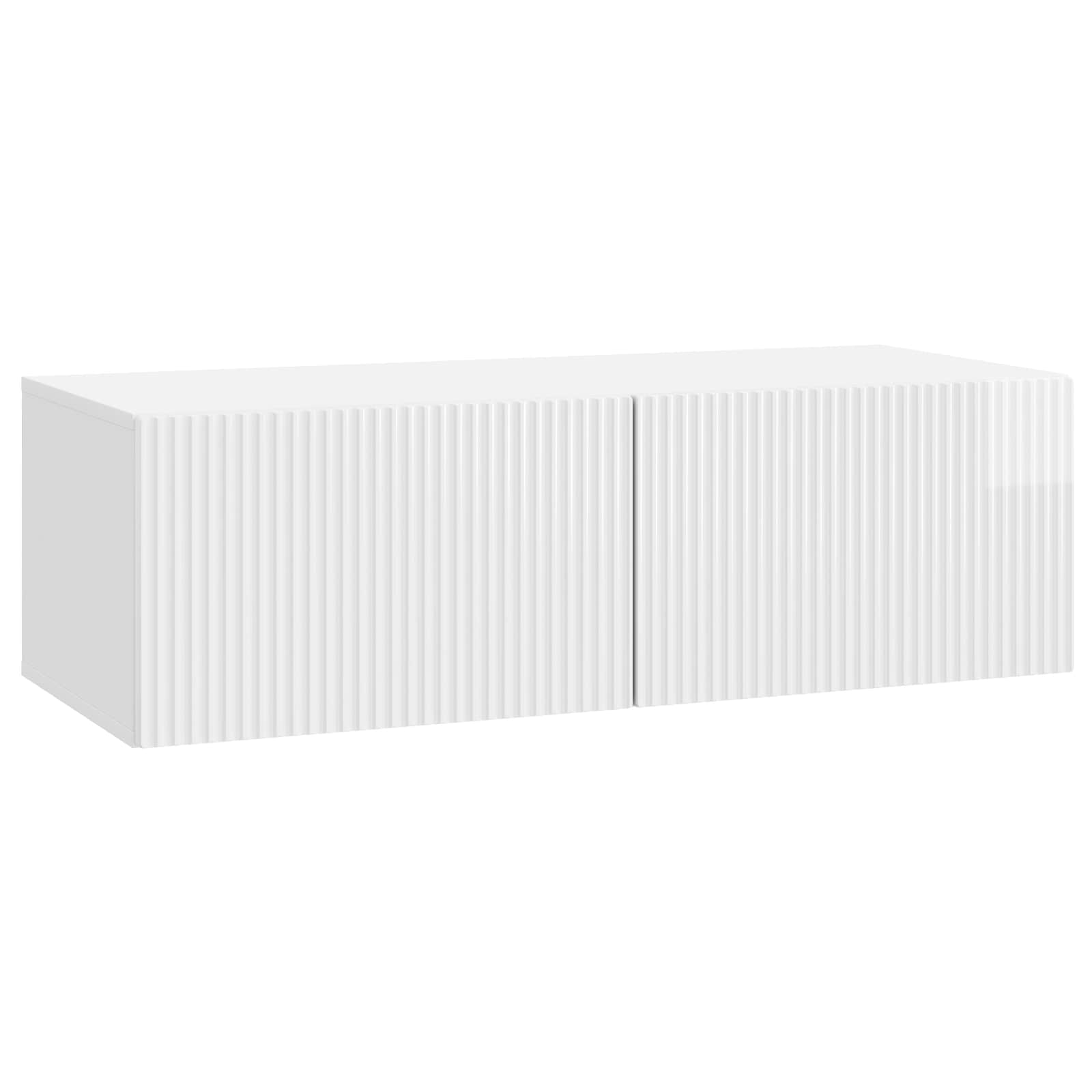 Wandmontierter TV-Schrank Hochglanz Weiß 98 x 41 x 30 cm