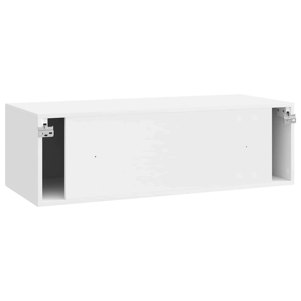 Wandmontierter TV-Schrank Hochglanz Weiß 98 x 41 x 30 cm