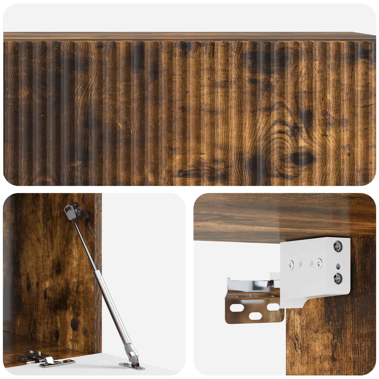 Wandmontierter TV-Schrank Geräucherte Eiche 98 x 41 x 30 cm