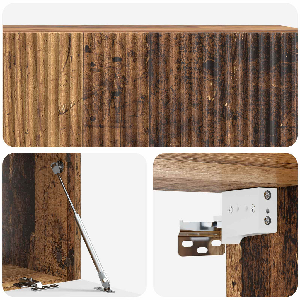 Wandmontierter TV-Schrank Altholz 98 x 41 x 30 cm Holzwerkstoff
