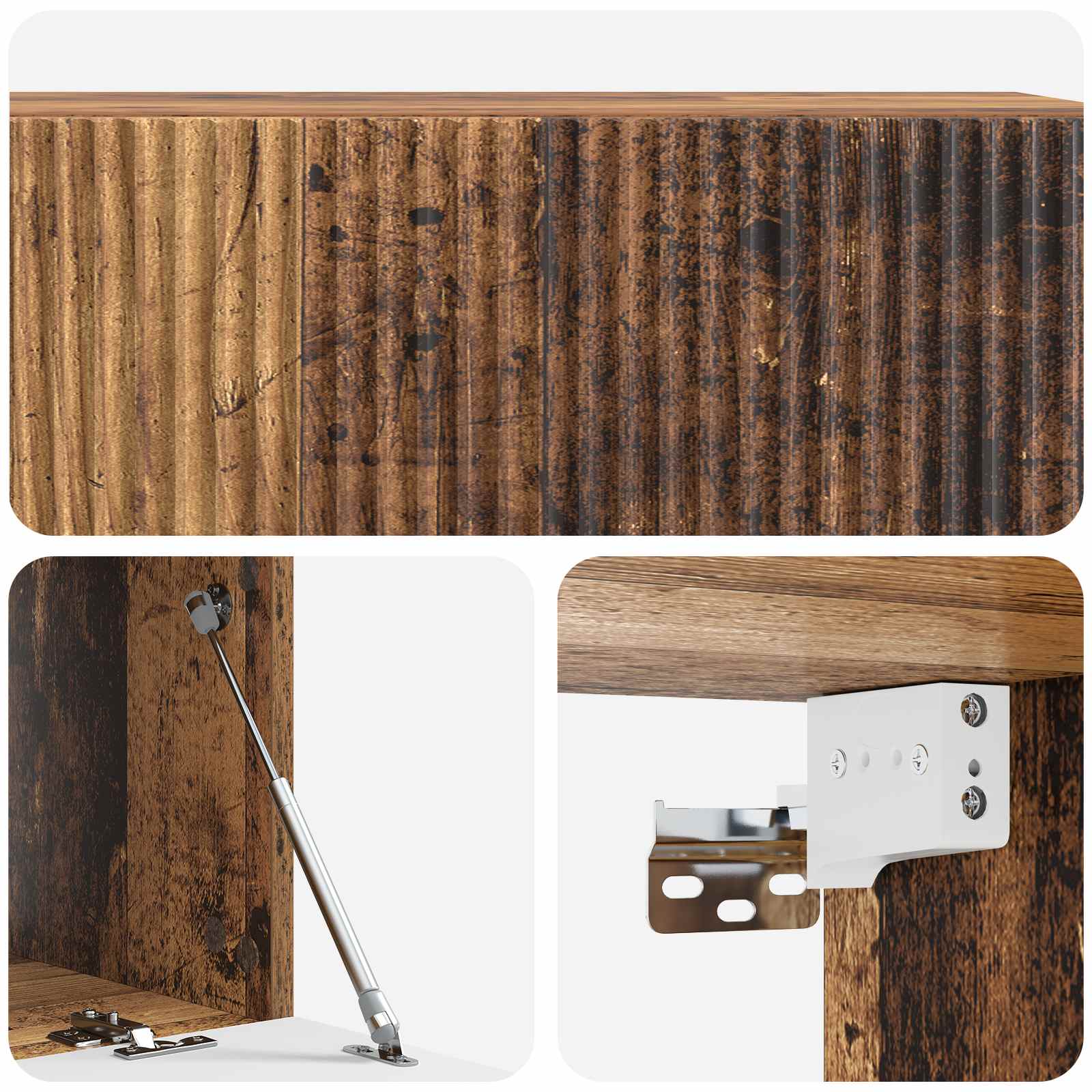 Wandmontierter TV-Schrank Altholz 98 x 41 x 30 cm Holzwerkstoff