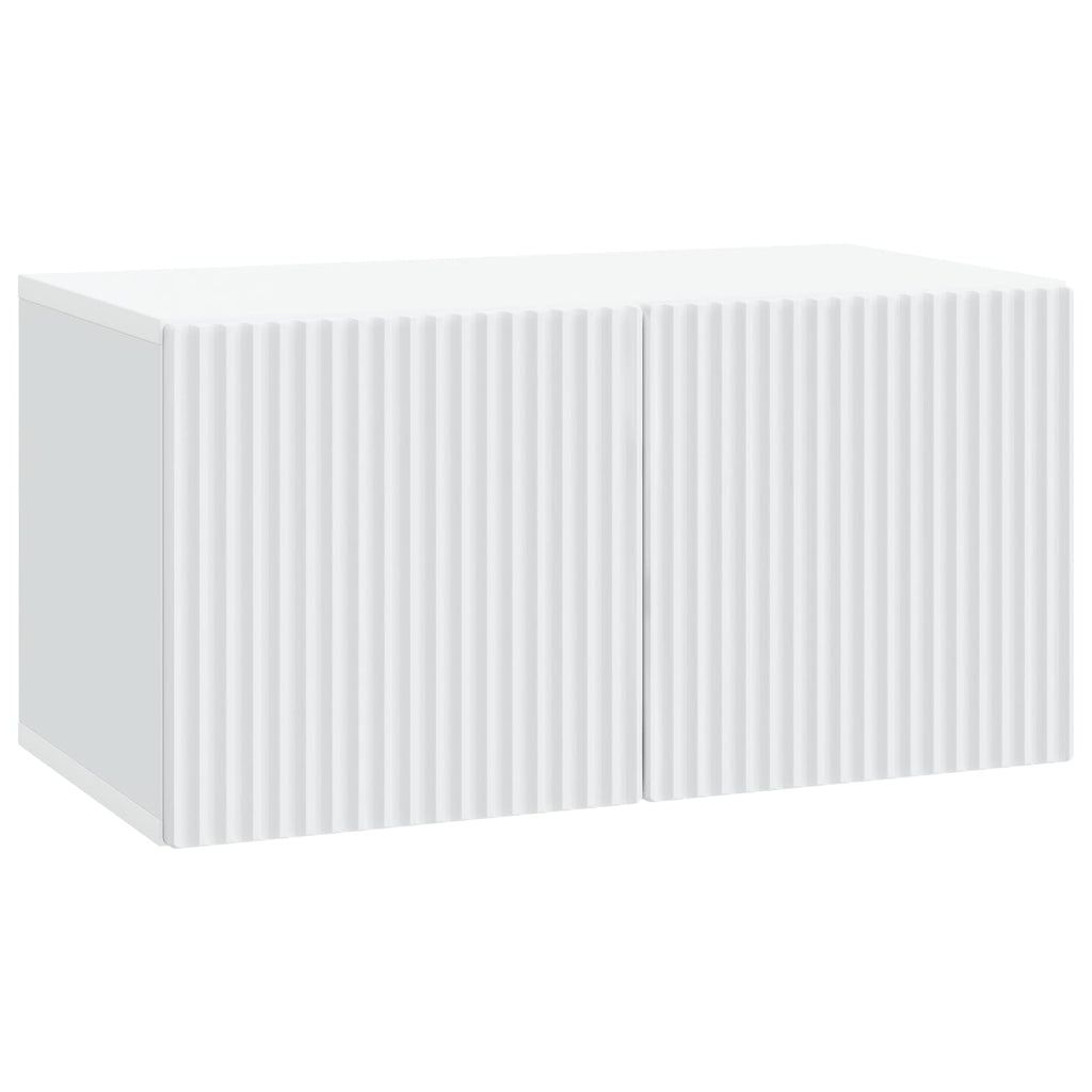 Wandmontierter TV-Schrank Weiß 59,5 x 31 x 30 cm Holzwerkstoff