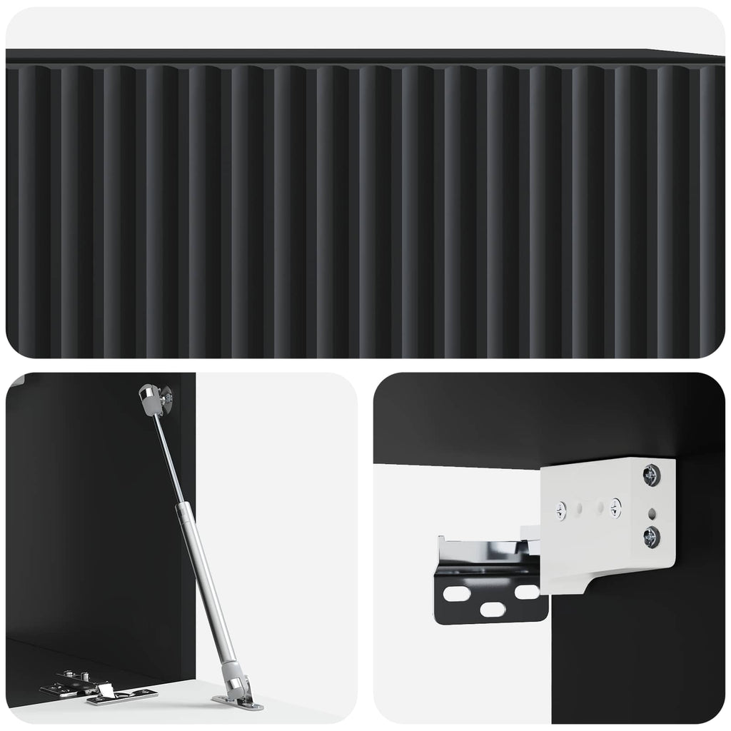 Wandmontierter TV-Schrank Schwarz 59,5 x 31 x 30 cm