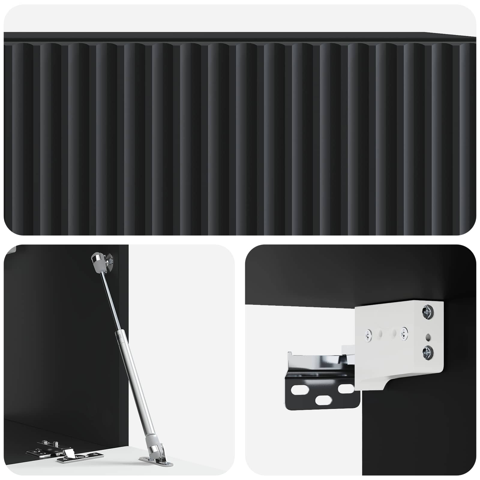 Wandmontierter TV-Schrank Schwarz 59,5 x 31 x 30 cm