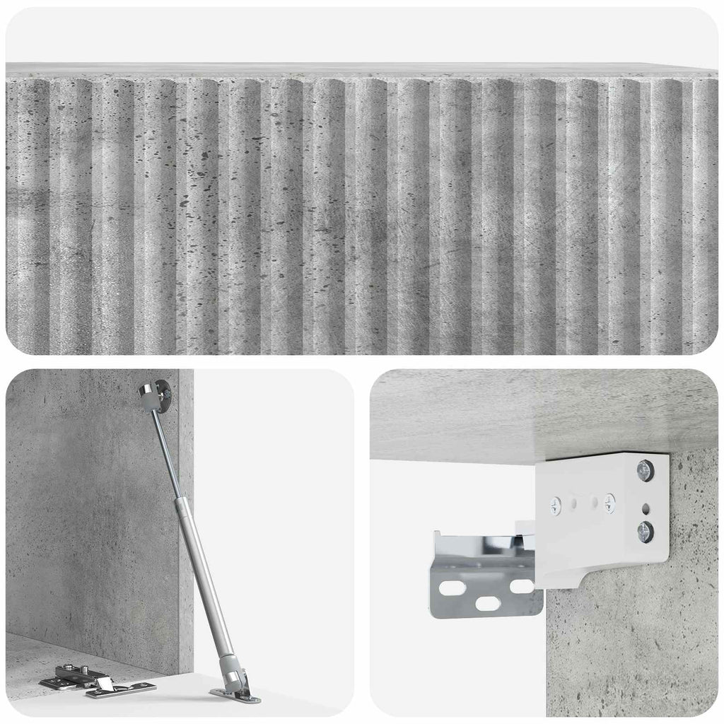 Wandmontierter TV-Schrank Betongrau 59,5 x 31 x 30 cm