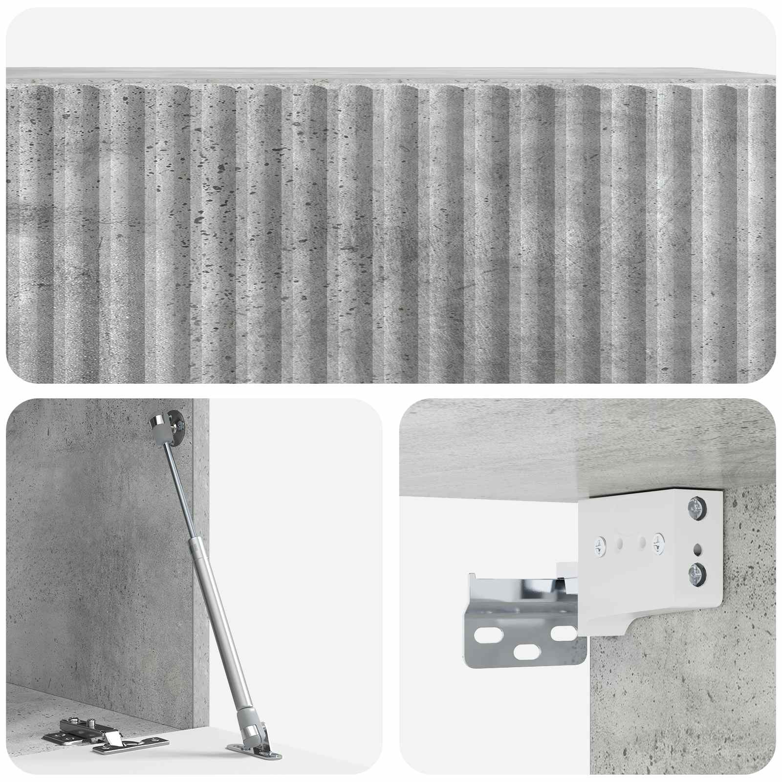 Wandmontierter TV-Schrank Betongrau 59,5 x 31 x 30 cm