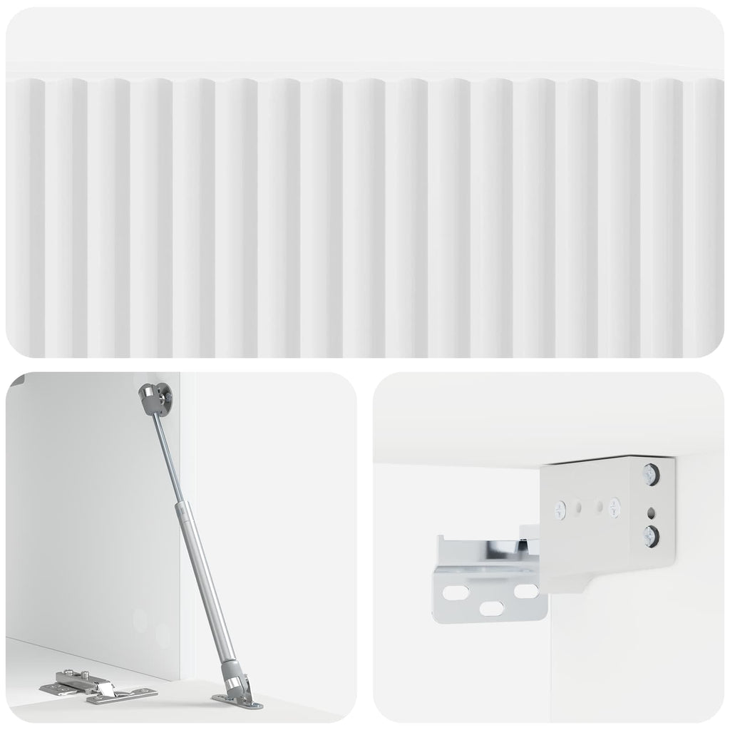 Wandmontierter TV-Schrank Hochglanz Weiß 59,5 x 31 x 30 cm
