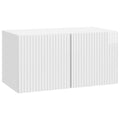 Wandmontierter TV-Schrank Hochglanz Weiß 59,5 x 31 x 30 cm