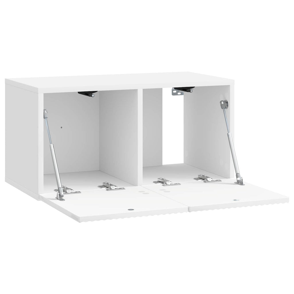Wandmontierter TV-Schrank Hochglanz Weiß 59,5 x 31 x 30 cm