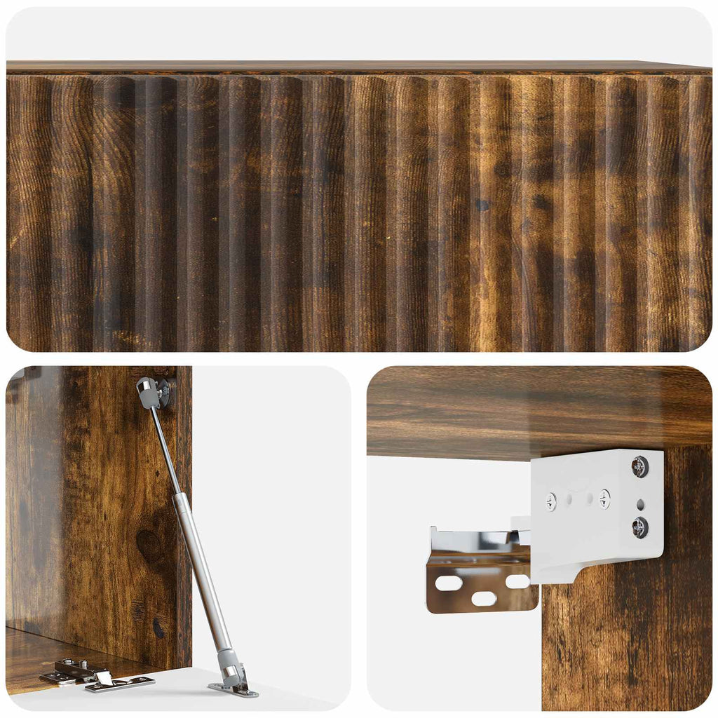 Wandmontierter TV-Schrank Geräucherte Eiche 59,5 x 31 x 30 cm