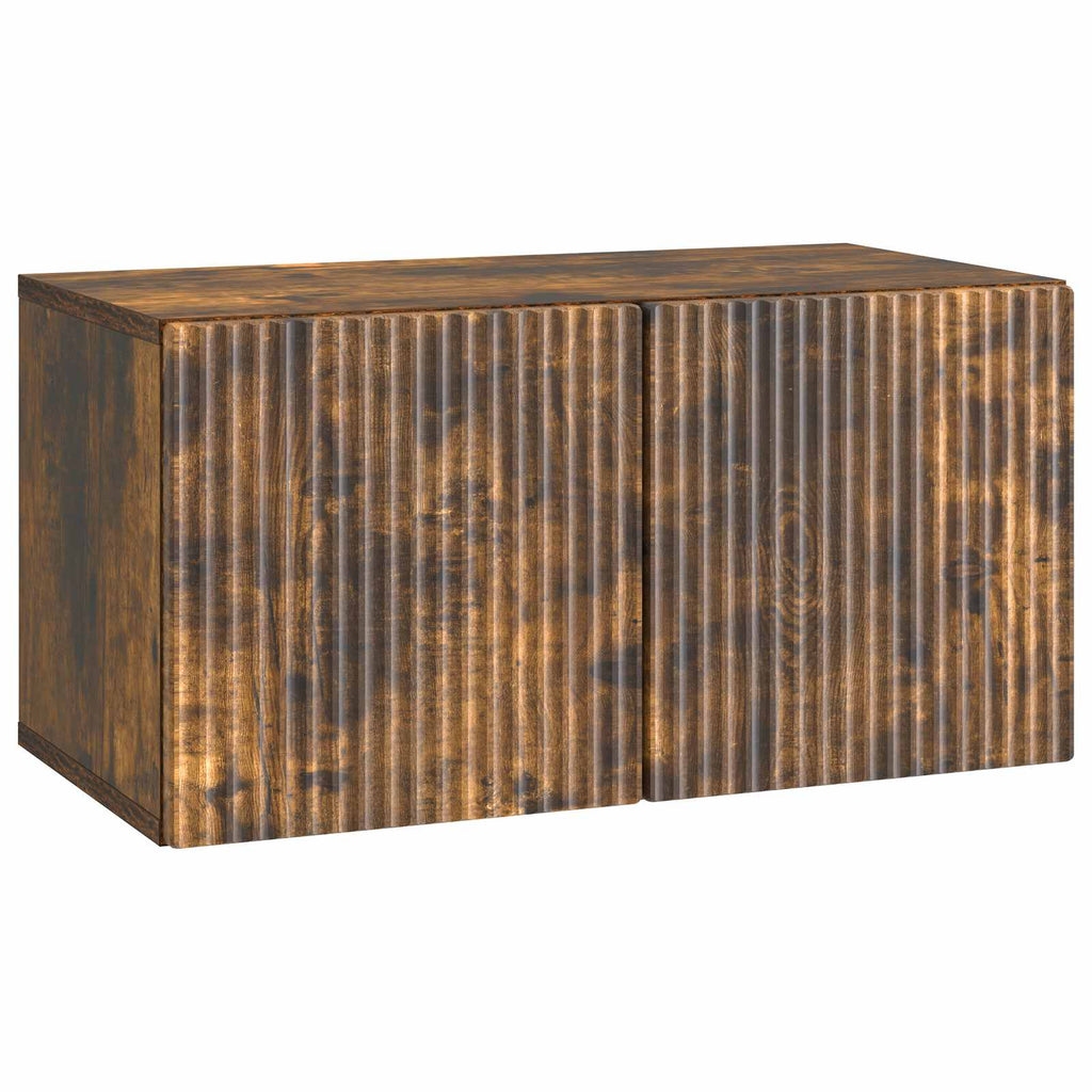Wandmontierter TV-Schrank Geräucherte Eiche 59,5 x 31 x 30 cm