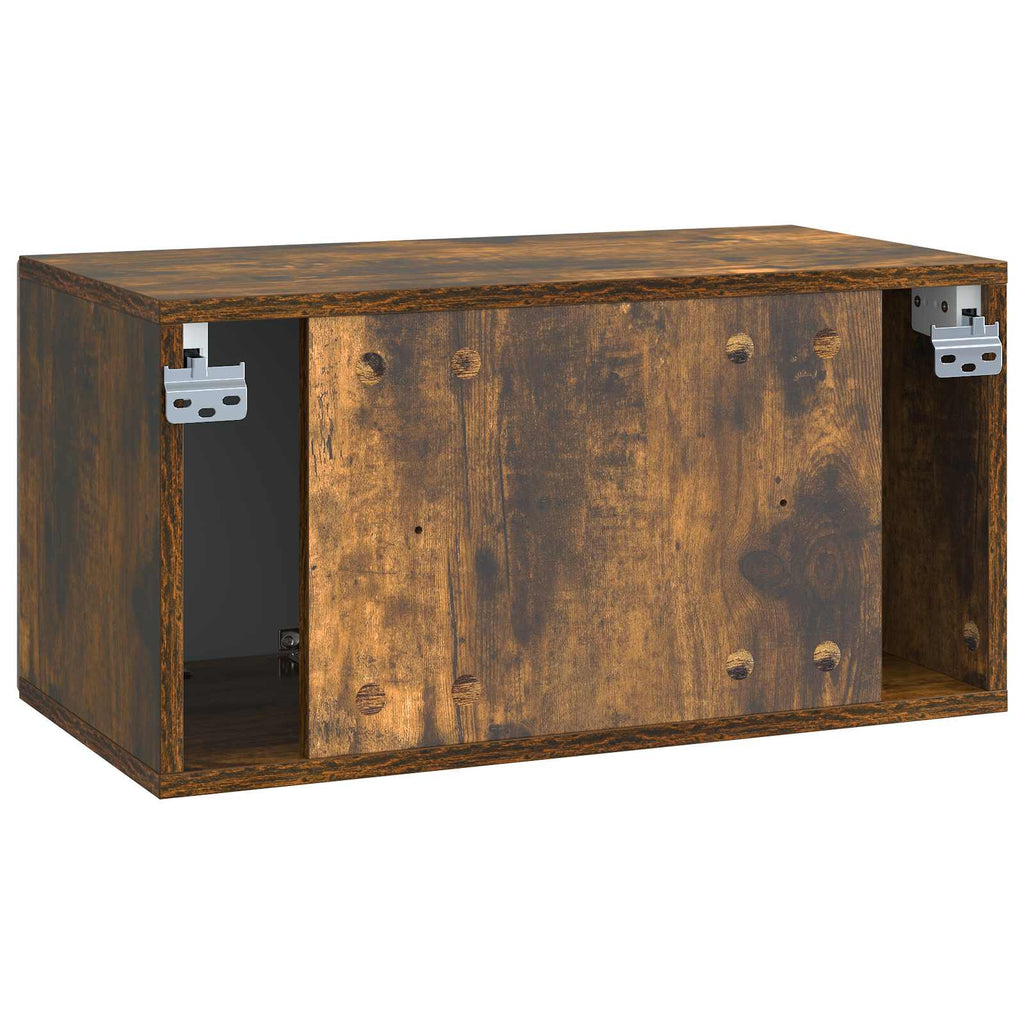 Wandmontierter TV-Schrank Geräucherte Eiche 59,5 x 31 x 30 cm