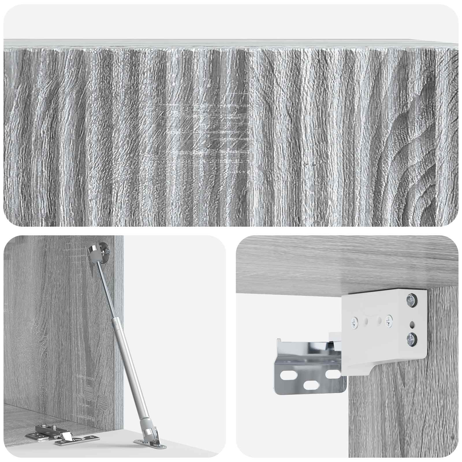 Wandmontierter TV-Schrank Graues Sonoma 59,5 x 31 x 30 cm