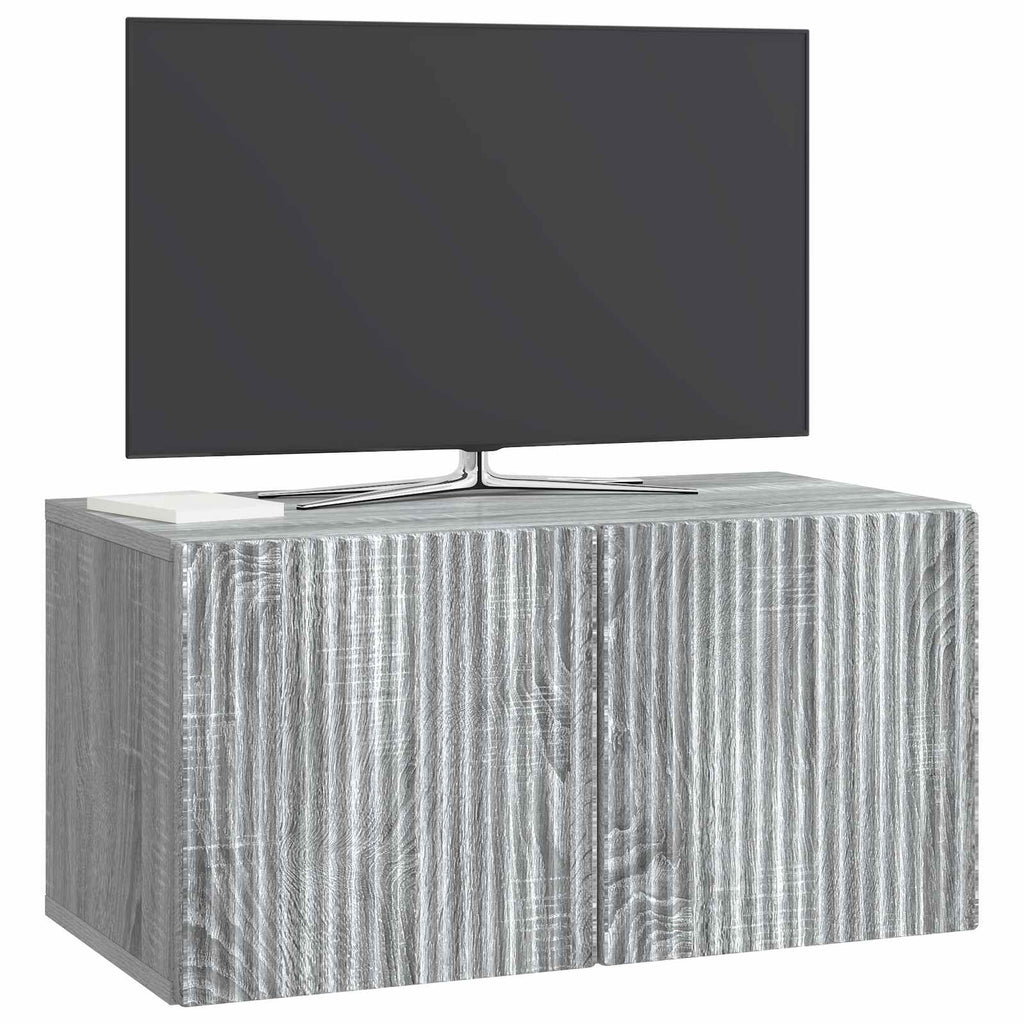 Wandmontierter TV-Schrank Graues Sonoma 59,5 x 31 x 30 cm