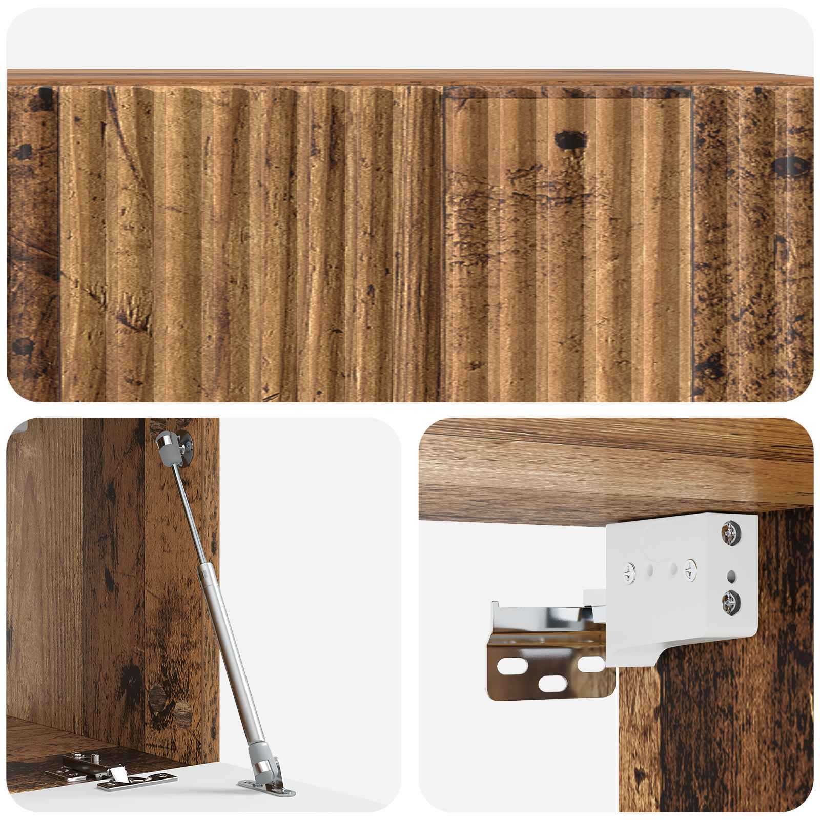 Wandmontierter TV-Schrank Altholz 59,5 x 31 x 30 cm